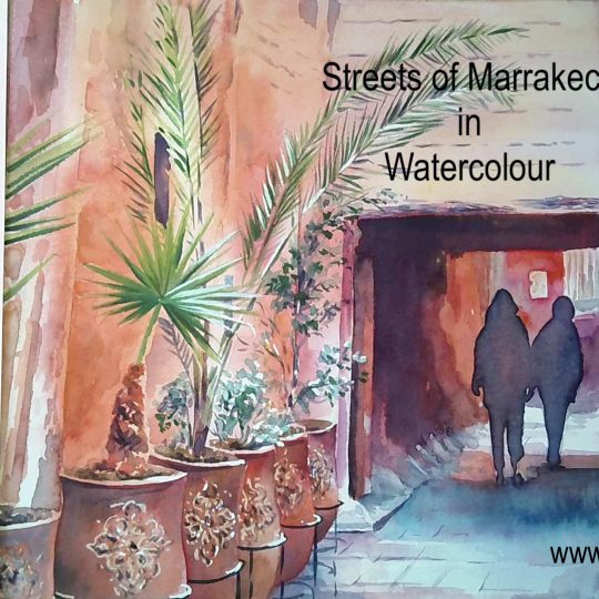 Streets of Marrakech in Watercolour