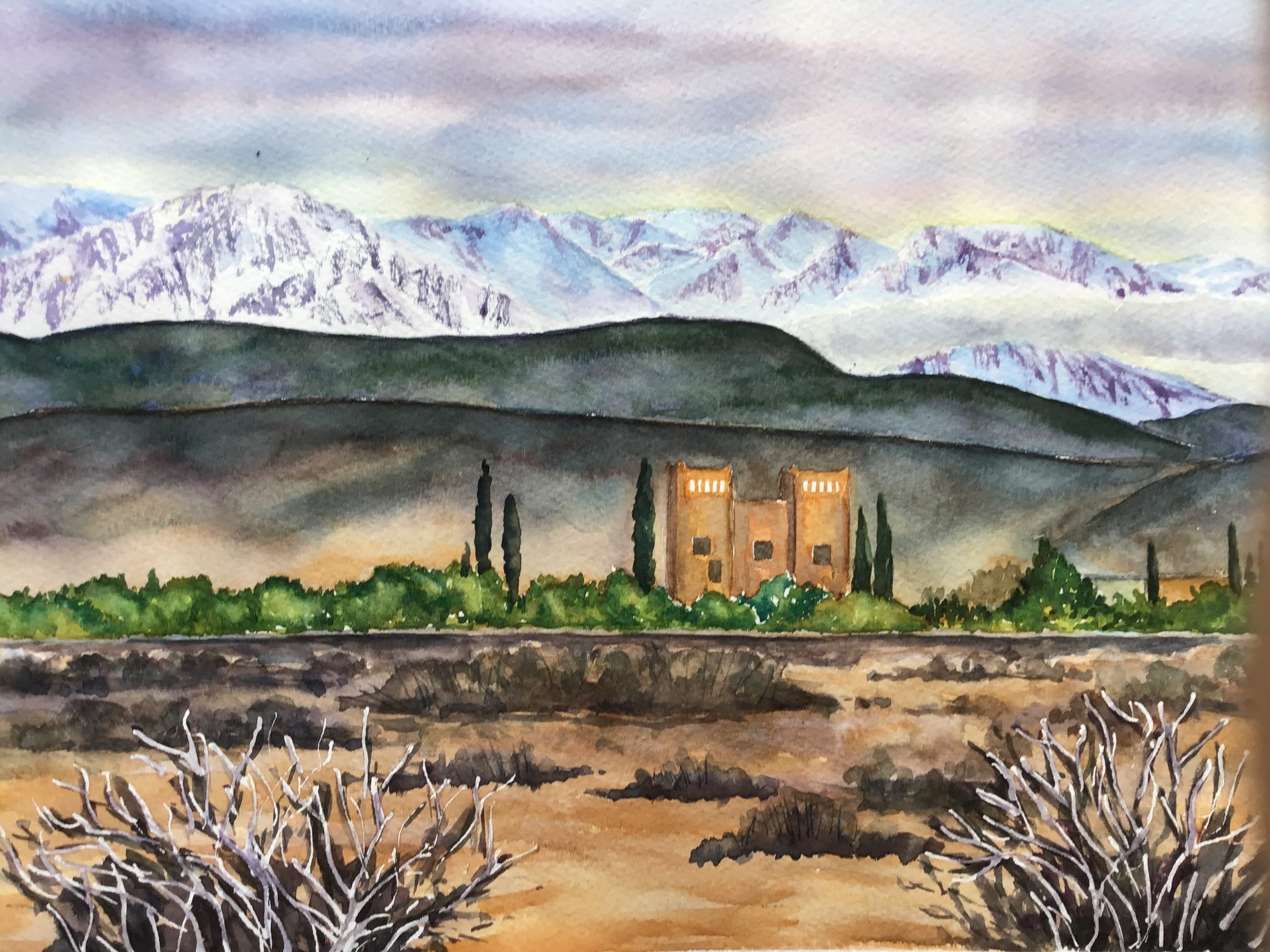The Atlas Mountains In Watercolour Julie King